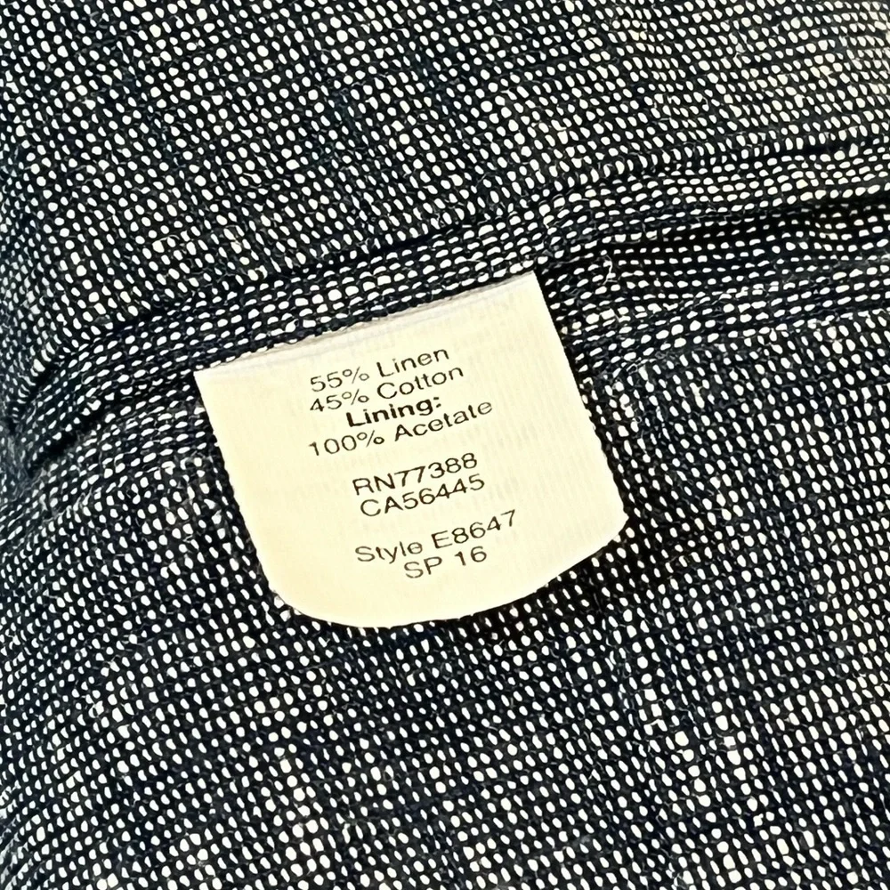 J. Crew Size L Linen Cotton Blend Blue Crosshatch Mainline 2 Button Sport Coat